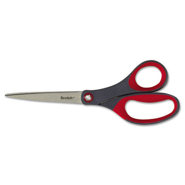Scotch® Precision Scissors, 8" Long, 3.25" Cut Length, Gray-red Offset Handle freeshipping - TVN Wholesale